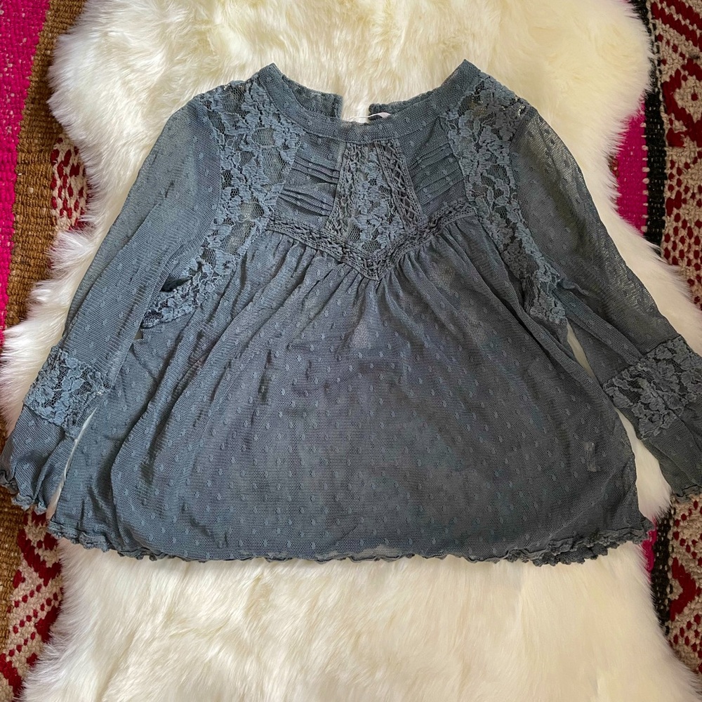 FREE PEOPLE LACE BLOUSE SIZE S